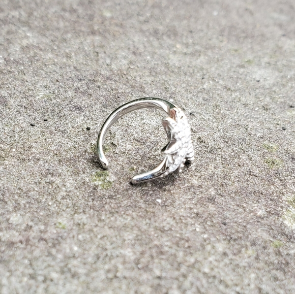 Star Ear Cuff Silver No Piercing Earring Sparkling Earcuff 925 Sterling Silver - Picture 4 of 7